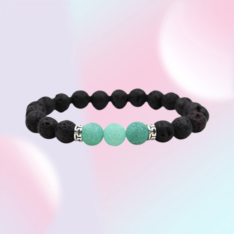 Natural Black Lava Agate Stone Chakra Bracelets Aromatherapy Essential Oil Diffuser Bracelet For Women Men jewelry