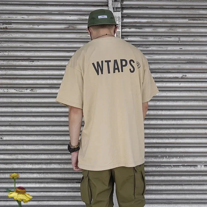 Oversized WTAPS Short Sleeve T-shirt Sweatshirts Simple Letter Print High Street Hip Hop Streetwear Men Women Wtaps Pullovers 240530