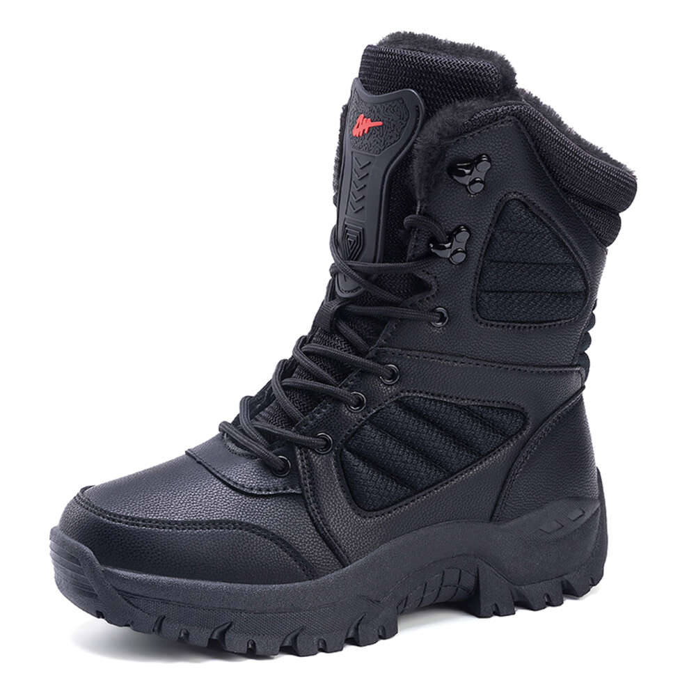 2023 New Winter Men's Plush Warm Outdoor Snow Platform Waterproof Men Military Classic Motorcycle Boots 33c11