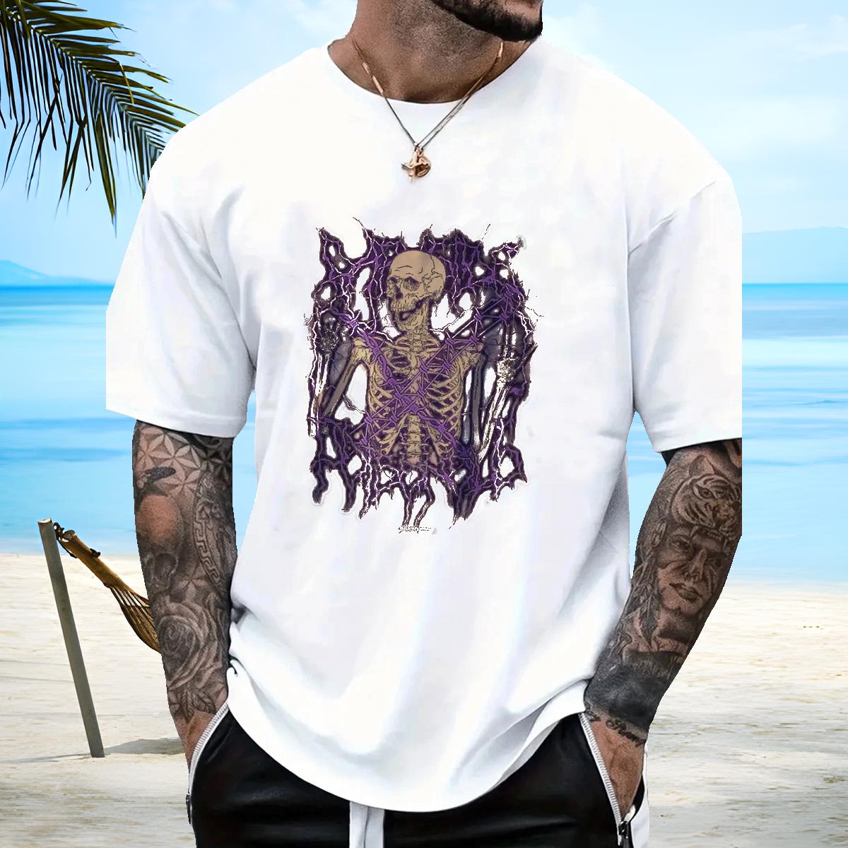 2024 Summer T-Shirts for Men Custom Printing Men Tees Beach Cotton Breathable Soft Cool Tees