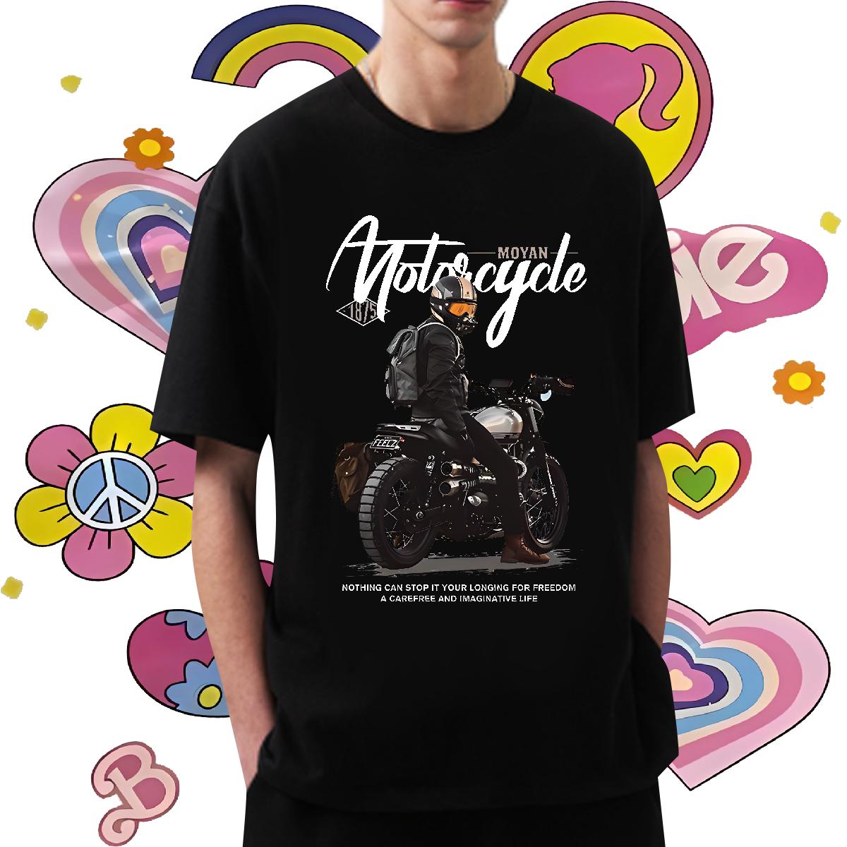 Loose Fit Mens T Shirts Breathable Short Sleeve High Street Hip Hop Men Clothes T-Shirt Oversized 2024 New Tops Tees