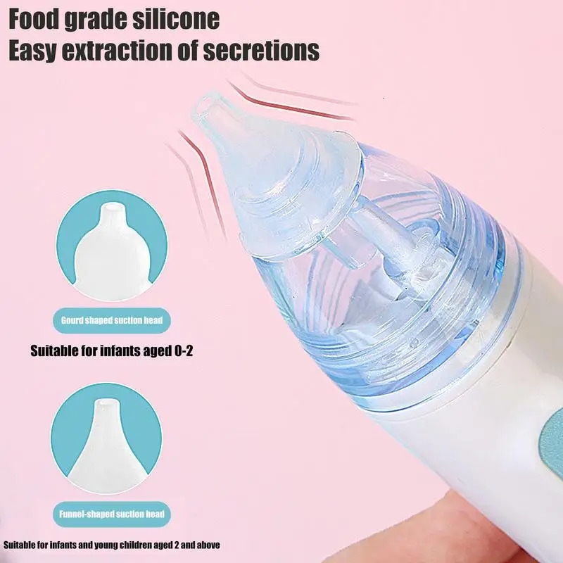 Electric Nose Aspirator Battery Powered Nose Sucker Cleaner Removable Tips Silent Nasal Congestion Relief and born 240603