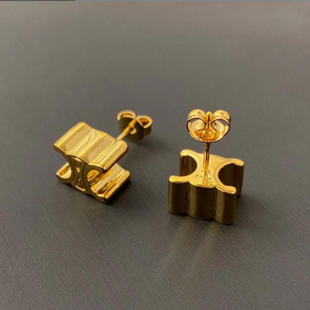 10style Charm Designer stud earring delicacy earrings for Women Gold and Sier C-shaped Metal Earrings Wedding Jewelry Christmas Gift
