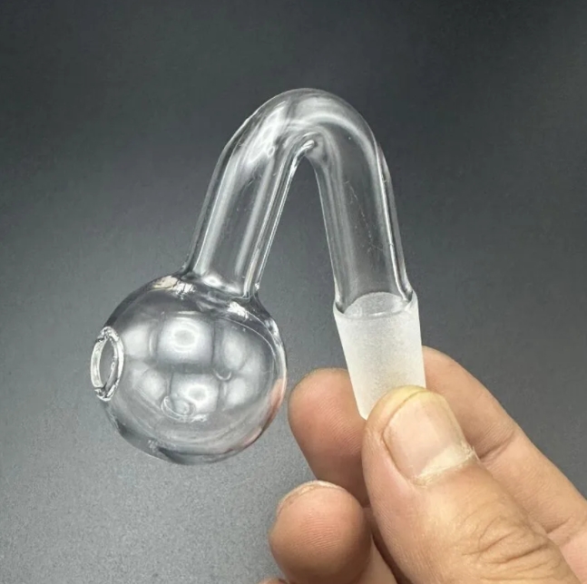 Glass oil burner pipe hookah 14mm male 45° 30mm bowl unique thick glass smoking pipes