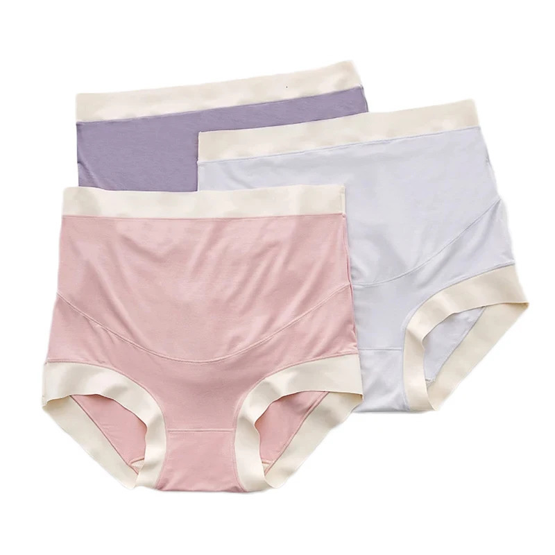 Emotion Moms 2PCS/Lot Pregnant Women Underwear Cotton Panties Hight-waist Briefs Maternity Panties Pregnant Briefs Clothes 240603