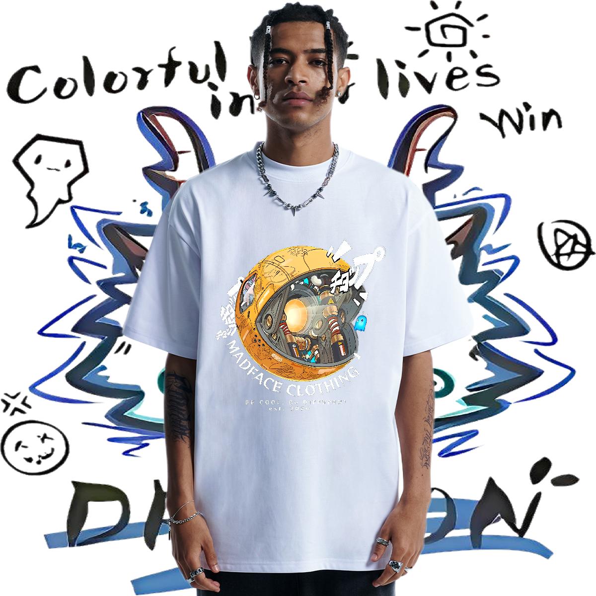 2024 DIY Mens T Shirts Cartoon Print Men Clothes T-Shirt Sports Casual Cotton O Neck Short Sleeves Cool Clothes
