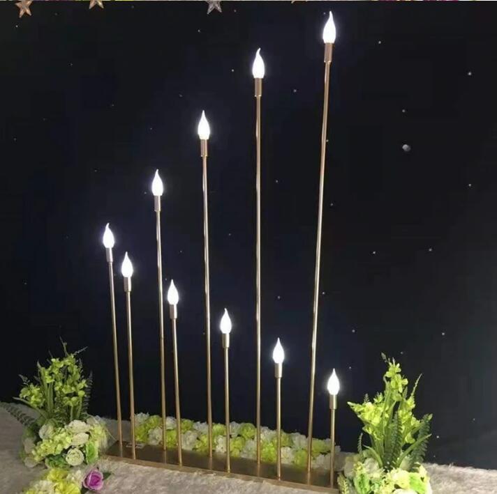 10 Heads/5 Heads Metal Candelabra Candle Holders Wedding Table Centerpiece Road Lead Candelabrum For Home Decor XJ260305