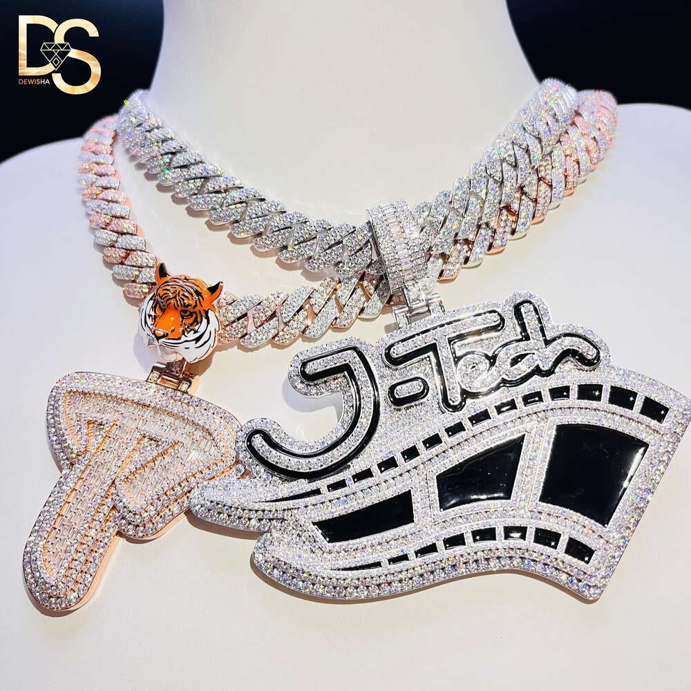 Custom iced out pendant moissanite pendant iced out chain with custom pendant