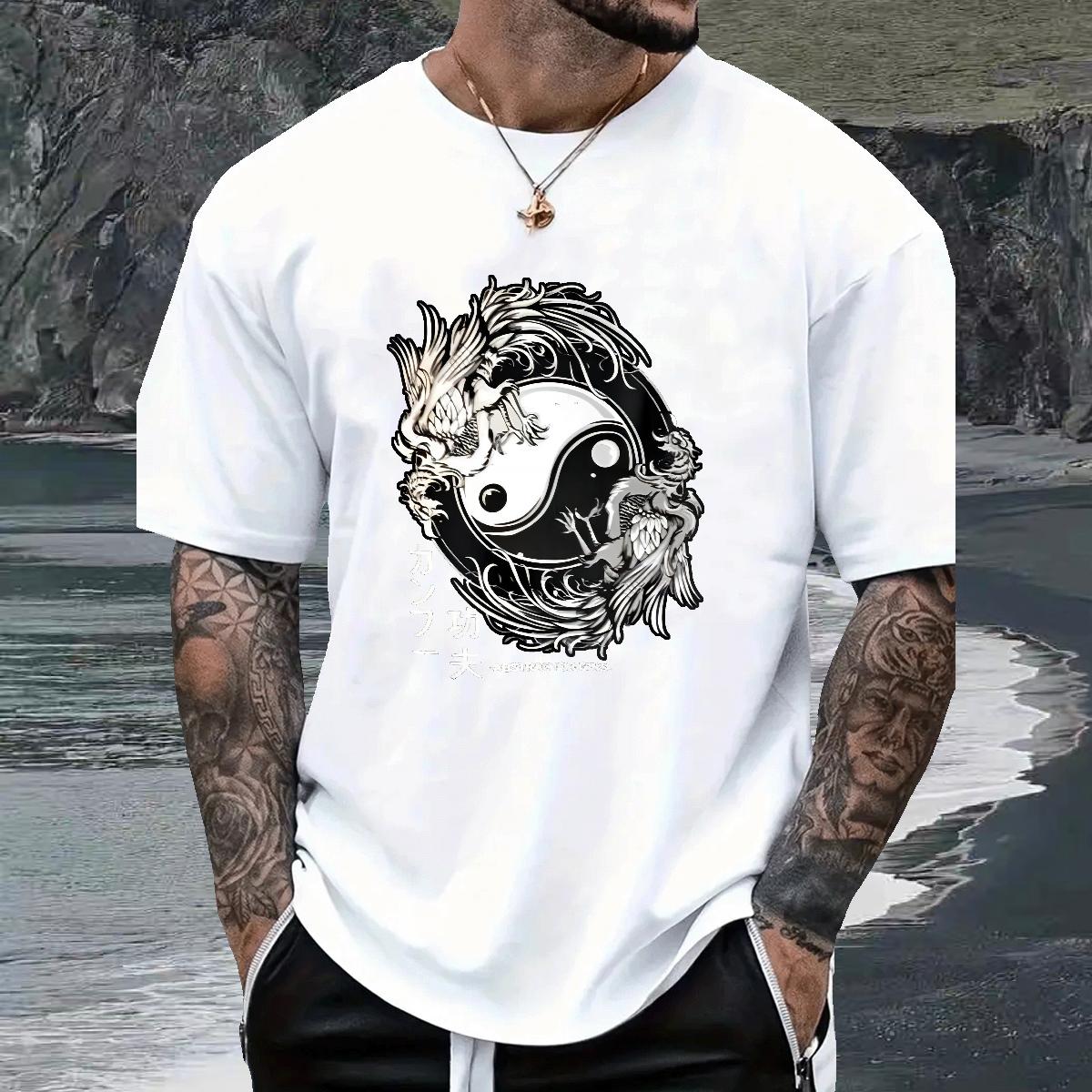 Loose Fit Man T Shirts Breathable Crew Neck Cotton Hip Hop Mens Tshirts DIY Printed Fashion New Clothings