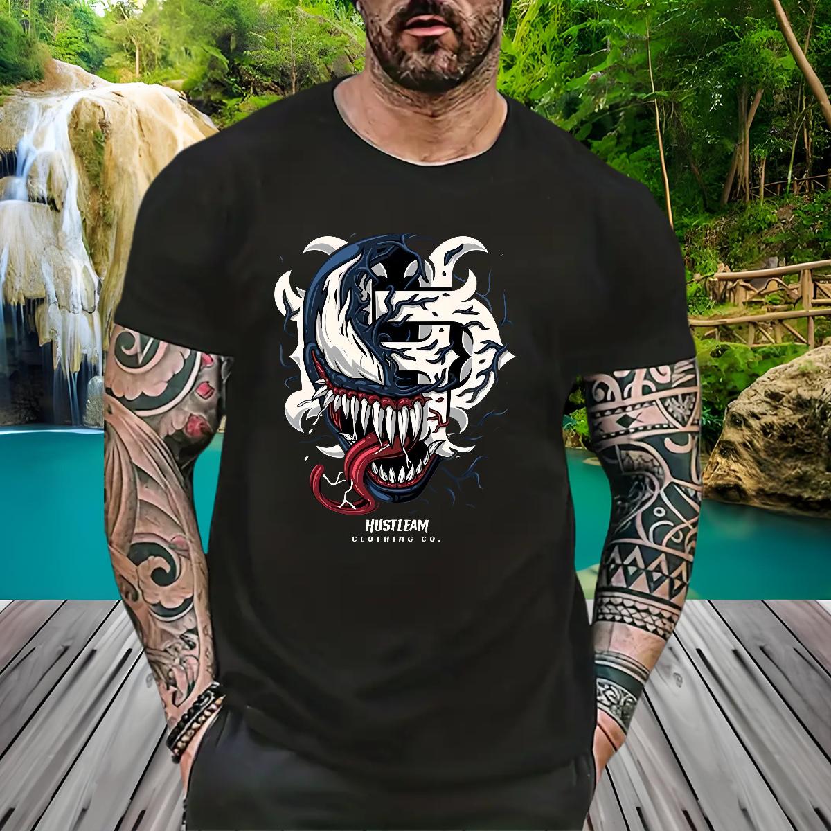 Soft T-Shirts Anime Printing Street Cotton Breathable Men Tshirts Casual New Black White Tees