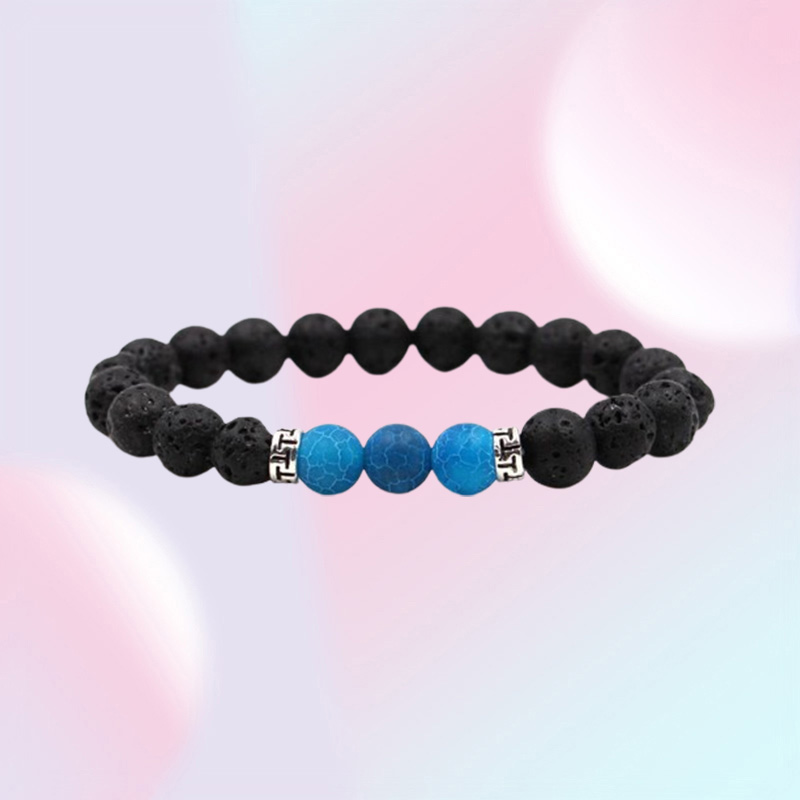 Natural Black Lava Agate Stone Chakra Bracelets Aromatherapy Essential Oil Diffuser Bracelet For Women Men jewelry