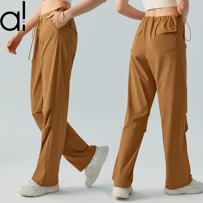 AL Yoga Sweatpants Laidback Straight Leg Relaxed-fit Fiess Sport Pants with Drawcords Unisex Dance Studio-to-street Weekend Jogger Sportswear Trousers