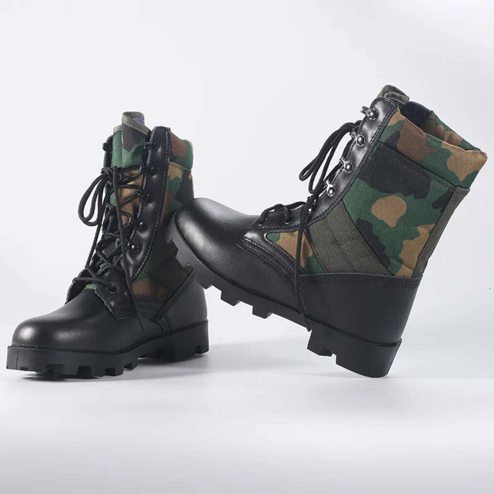 Lace Up Waterproof Outdoor Shoes Breathable Canvas Camouflage Tactical Combat Desert Ankle Military Army Men Boots Winter 6233f