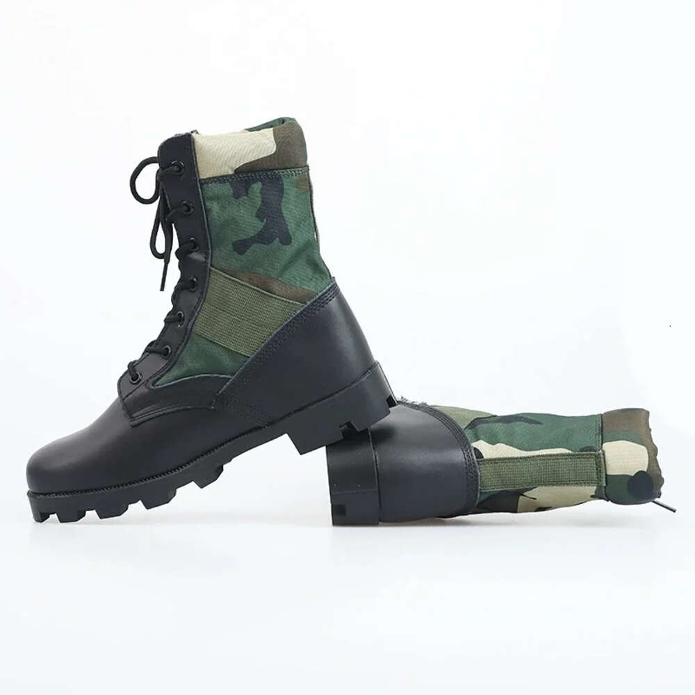 Lace Up Waterproof Outdoor Shoes Breathable Canvas Camouflage Tactical Combat Desert Ankle Military Army Men Boots Winter 6233f