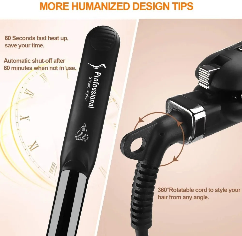 Hair Straightener Professional 6 Gear Temperature Hair Curler Steam Flat Iron Hair Straightening Tourmaline Ceramic Hair Styling 240603
