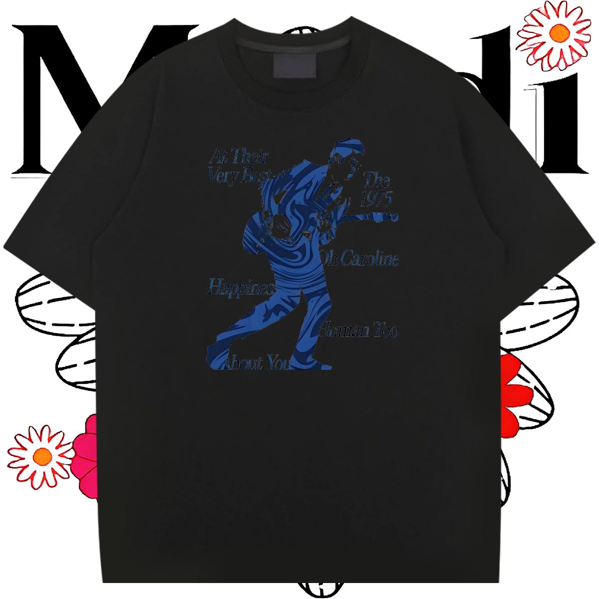 Customized T-Shirts Cartoon Print Men Tops Tees Anime Printing Street Breathable Short Sleeve 5A Tees Shirts