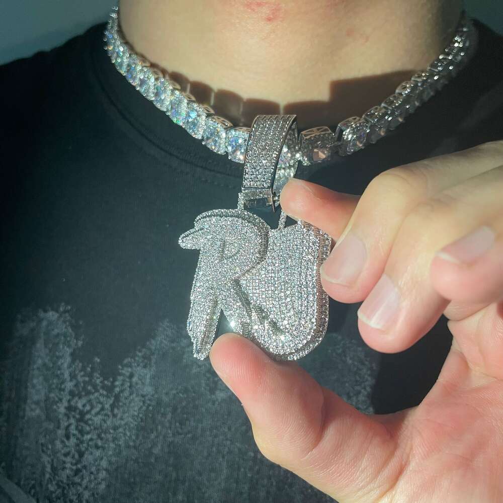 Custom Letter Name Iced Out s925 Silver 14k 18k Moissanite Hip Hop Jewelry Pendant