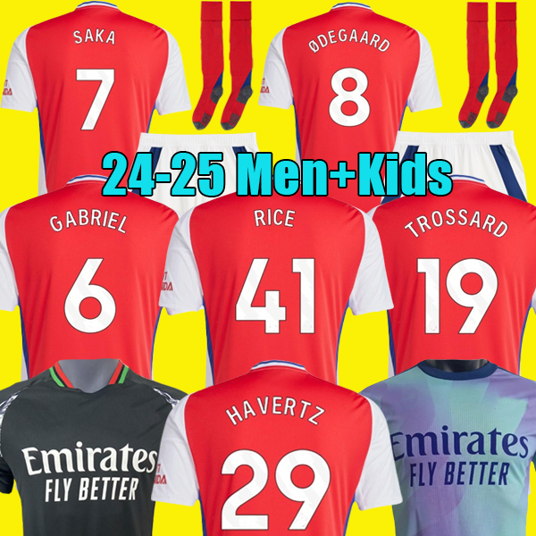 24 25 SAKA RICE soccer jerseys Fans Player version ODEGAARD SALIBA HAVERTZ G.JESUS jersey TROSSARD GABRIEL J.TIMBER 2024 2025 top kit football shirt Men Kids young sets