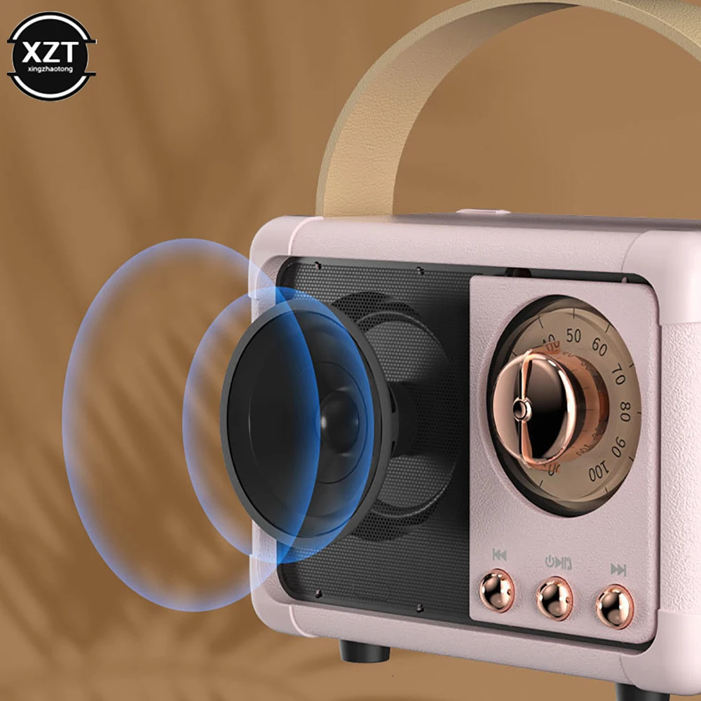 Mini wireless retro Bluetooth ser creative retro FM radio portable USB charging ser travel music player 240514