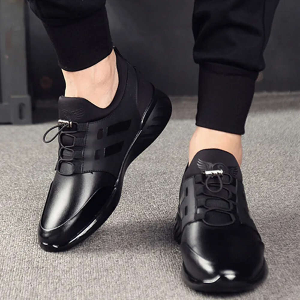 Mens Sneakers Lightweight Running Rubber Males Breathable New Vulcanize for Men Height Increase Leather Shoes 2cfc9
