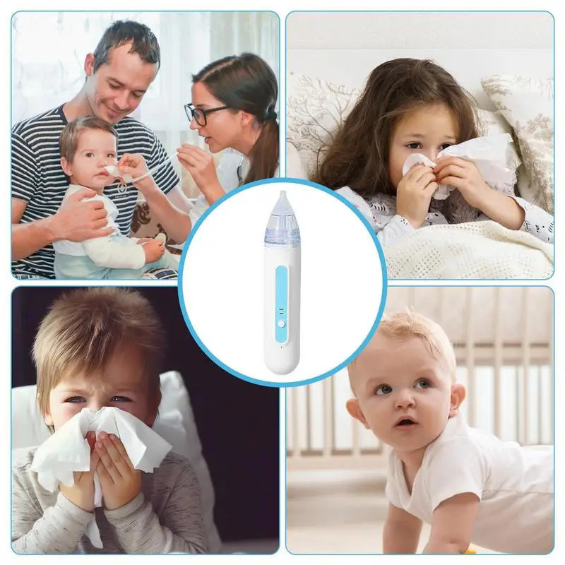 Electric Nose Aspirator Battery Powered Nose Sucker Cleaner Removable Tips Silent Nasal Congestion Relief and born 240603