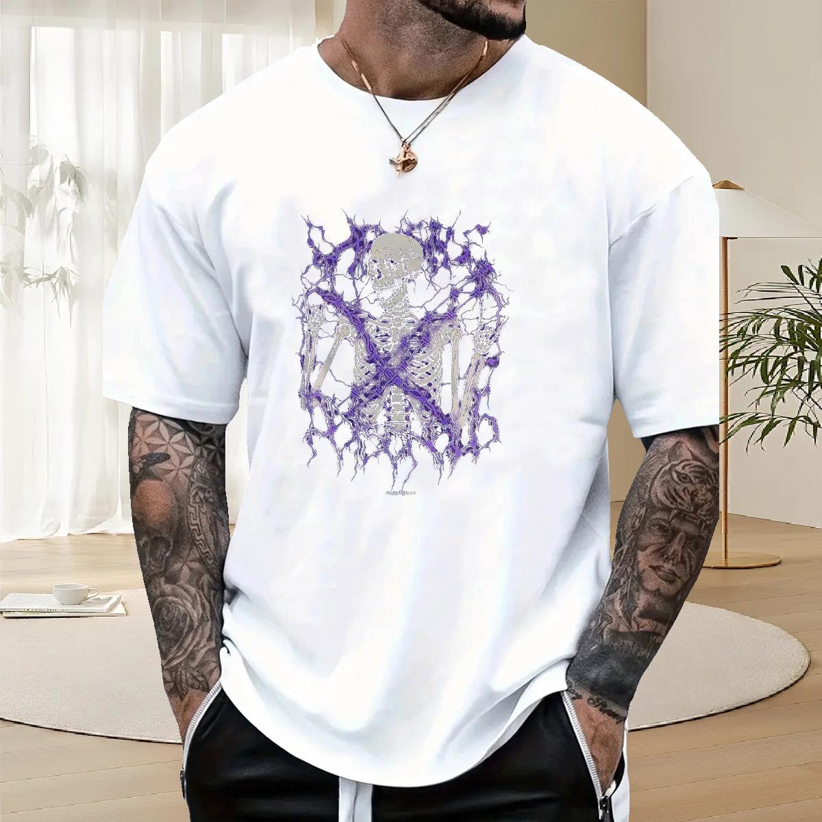 High Quality T Shirts Men Cotton O Neck Short Sleeves Hip Hop Street Tshirts Black White 2024 Summer Clothes