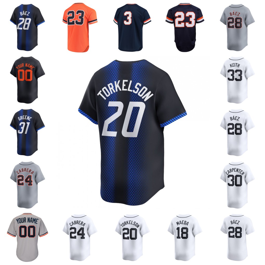 Tarik Skubal Baseball Jersey Miguel Cabrera Jackson Jobe Spencer Torkelson Riley Greene Kerry Carpenter Javier Baez Parker Meadows Gleyber Torres Al
