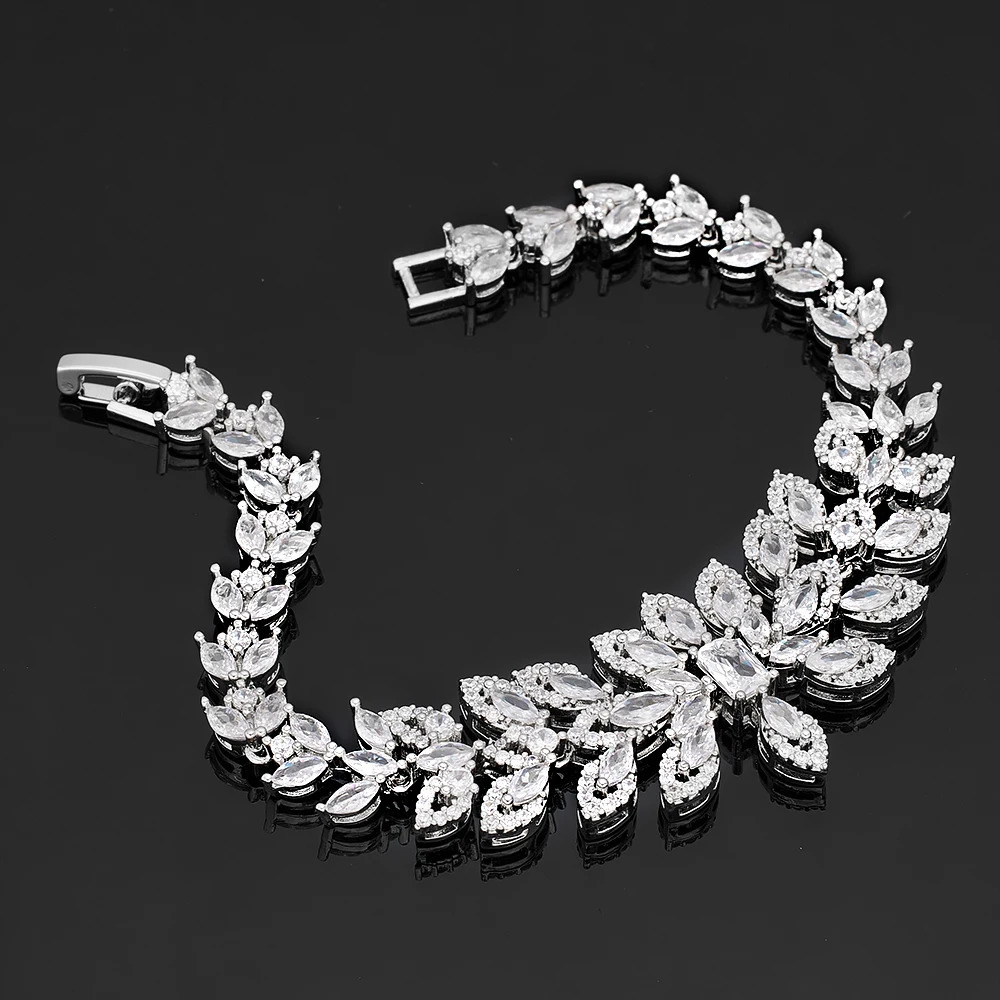 2024 selling 4piece set of cubic oxidized womens jewelry brides jewelry set wedding set womens free delivery 240601