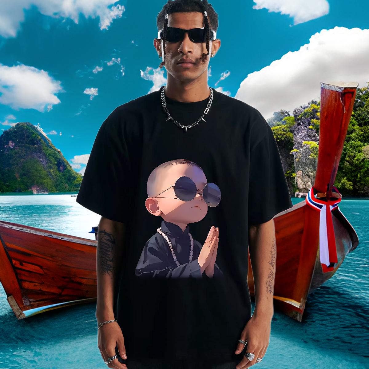 Comfortable T shirt High Street Hip Hop Crew Neck Cotton Men Clothes T-Shirt 2024 Summer Customized Tops Shirt