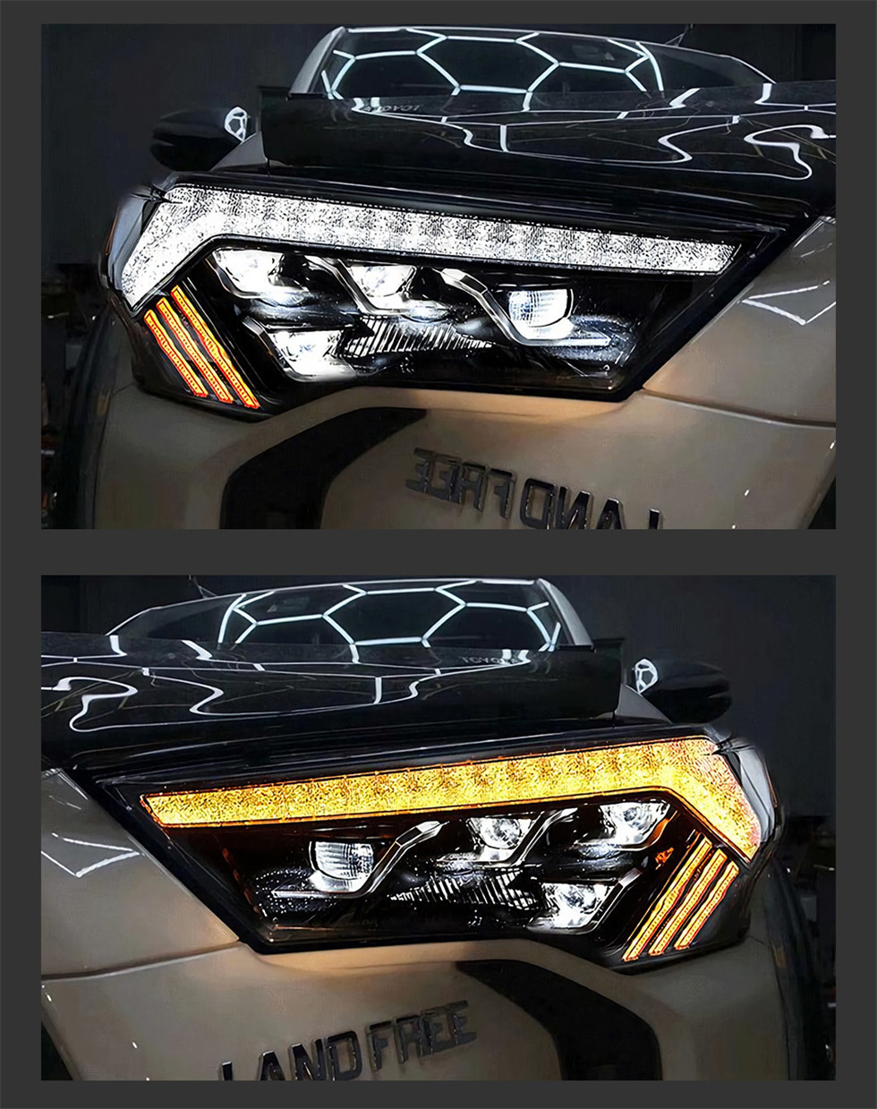 Headlight for Toyota 4 Runner 2014-20 20 LED Lamps Front Signal Headlight Replacement DRL Daytime Light