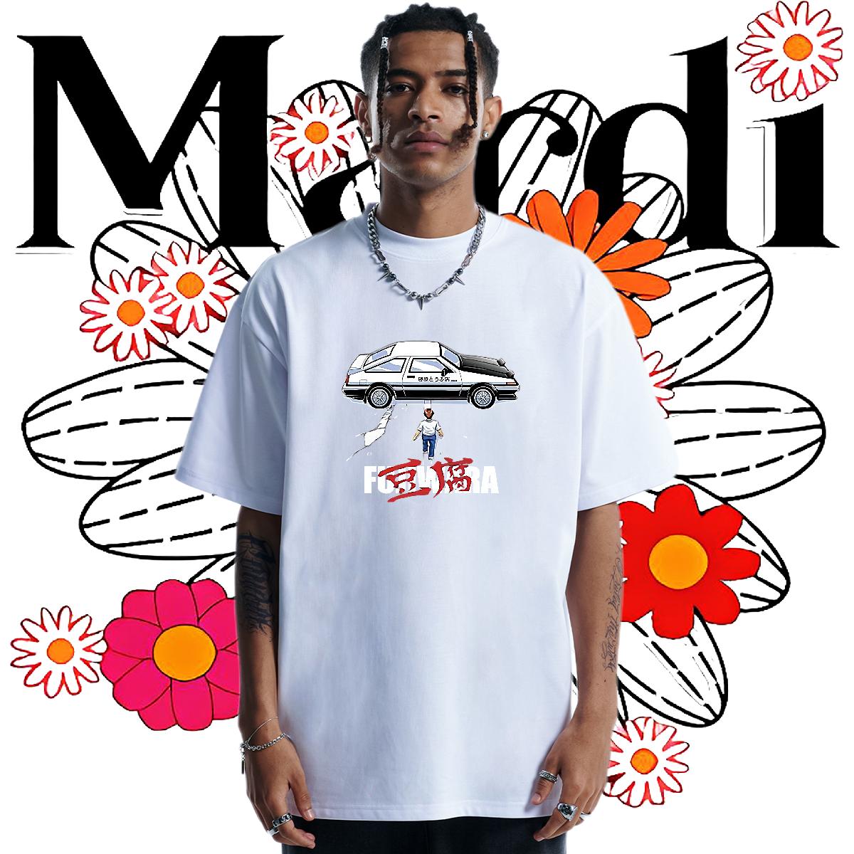 DIY Customized Men T Shirts Cartoon Print Men Tops Tees Hip Hop Cotton Breathable Brand Tops Tees