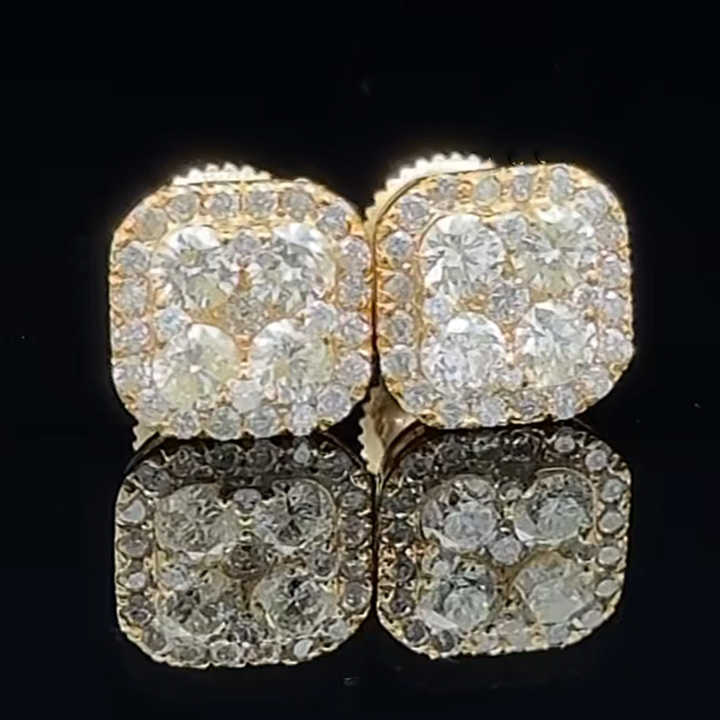 Fine Jewelry Earring Sterg Sier Fashion Different Shapes Vvs Moissanite Dia Stud Earrings