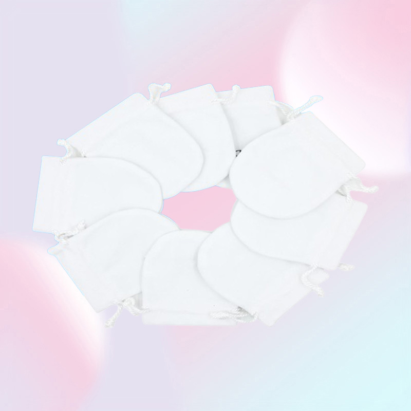 White Jewelry Velvet Pouches Bag For P Charms Beads Sterling Silver Bracelet Womens Pendant Necklace Packaging Gift bags