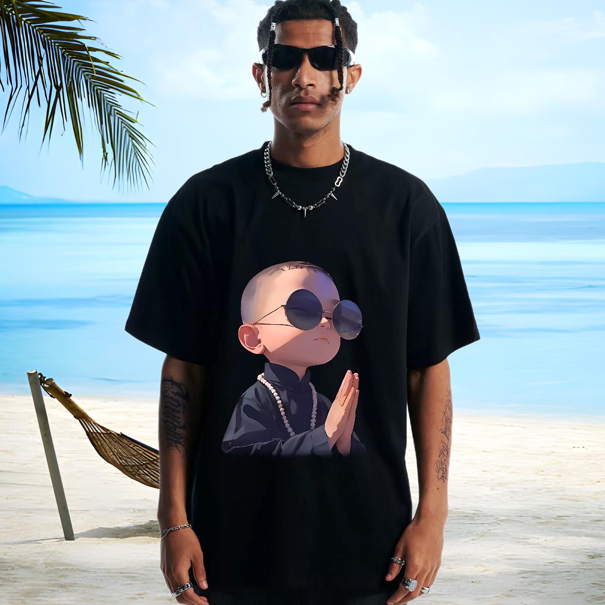 Classic T Shirt For Man Beach Short Sleeve Cotton O-Neck Men Clothes T-Shirt 2024 Custom Print Oversized Tshirts