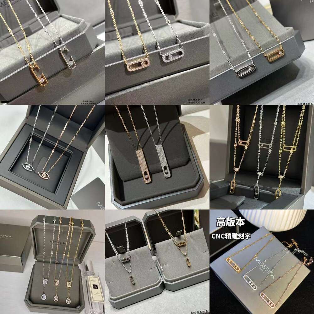 Sailormoon Sugar Messijersey Messikas Jewelry Gift WhaleThree Diamond Sliding Necklace Thick Plated 18k Rose Gold Au750cnc Precision Carving Technology High