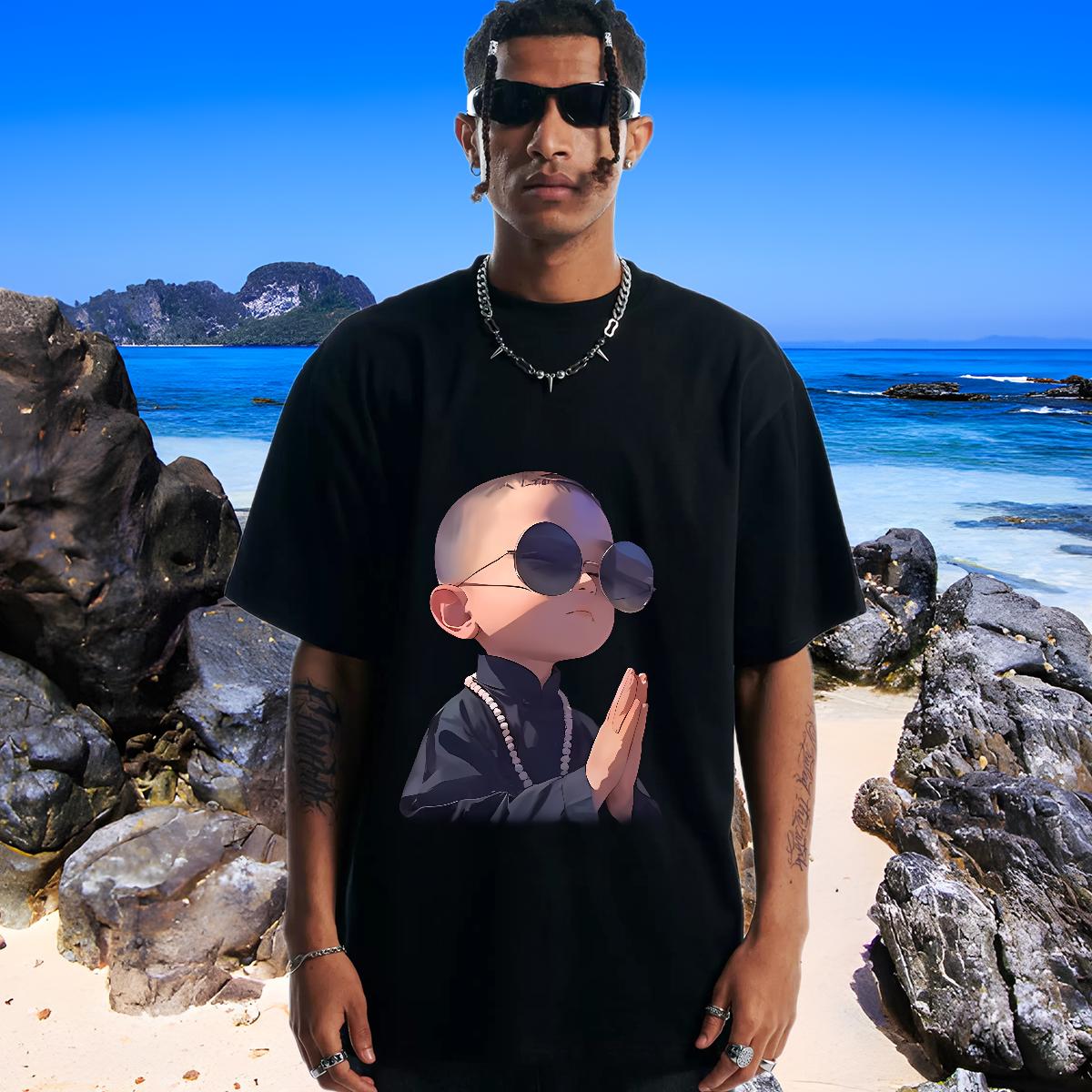 Wholesale T shirt Hip Hop Street Cotton Breathable Short Sleeve Mens Tshirts Classic Custom Cartoon Tshirts