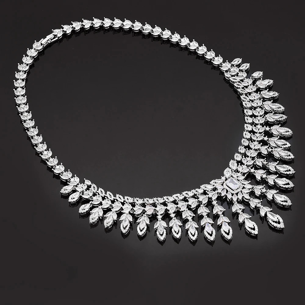 2024 selling 4piece set of cubic oxidized womens jewelry brides jewelry set wedding set womens free delivery 240601