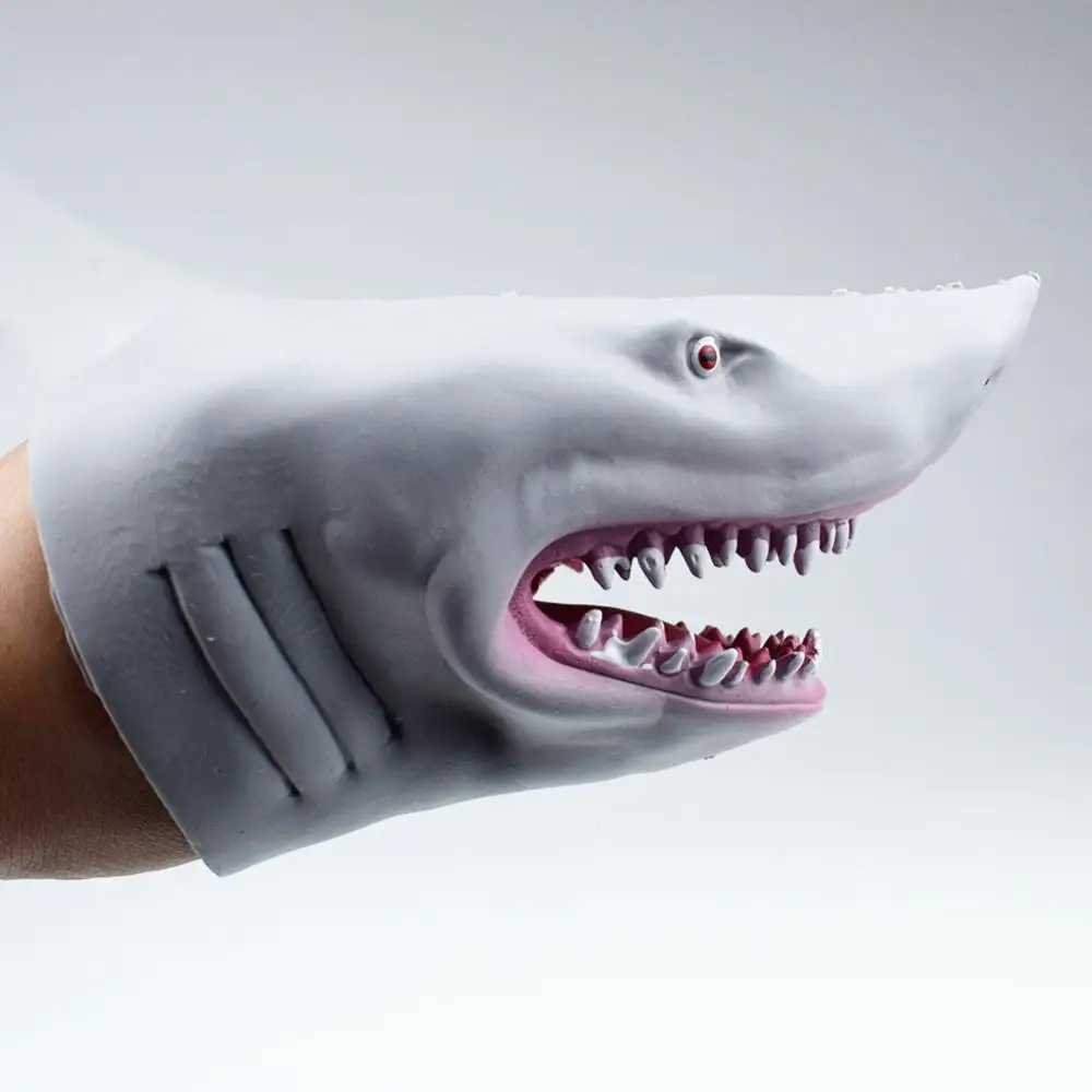 Free shipping Puppets Plush Dolls Shark 2 Color Fading Soft No Falling Skin Friendly isure Puzz Ecotronic Toy 95g Elastic Hand Puppet Tpr WX5.31
