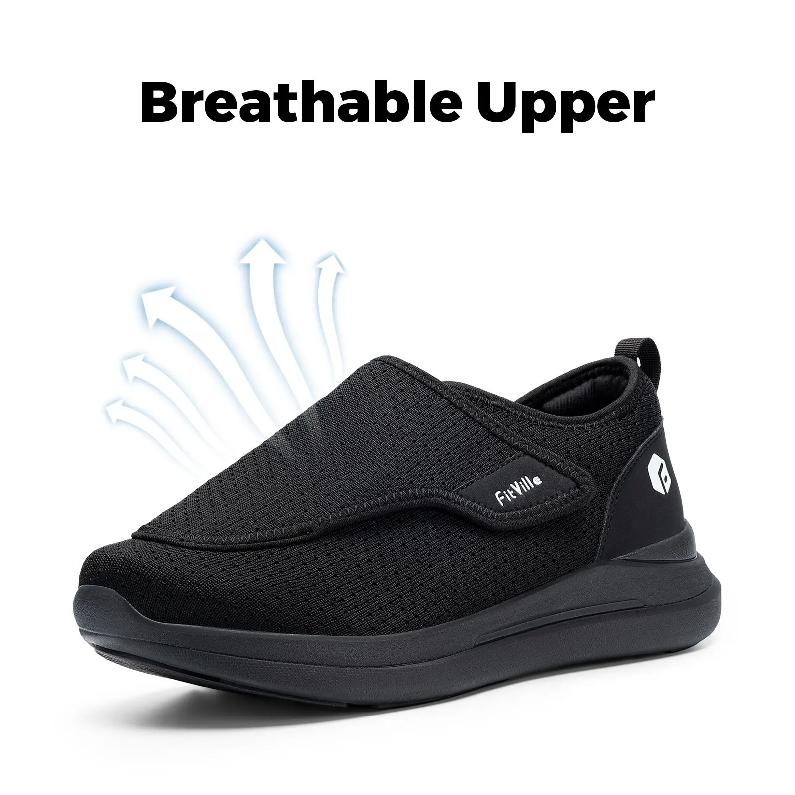 Fitville Womens Diabetic Shoes Wide Width Walking Shoes Casual Breathable for Swollen Feet Elderly Foot Pain Relief Neuropathy 240603