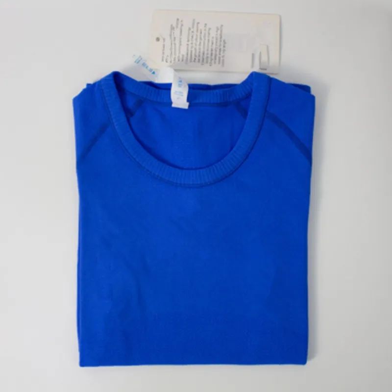 Women Designer Yoga Tshirt High Elastic Breathable Running Top Quick Dry Seamless Short Sleeve Sports Shirt Gym Workout Outdoor Activewear Fitness Clo