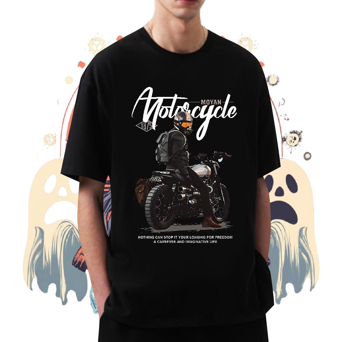 Fashion New Men T Shirts DIY Anime Hip Hop Street Men Clothes T-Shirt Round Neck Short Sleeve Loose Fit Top Tees