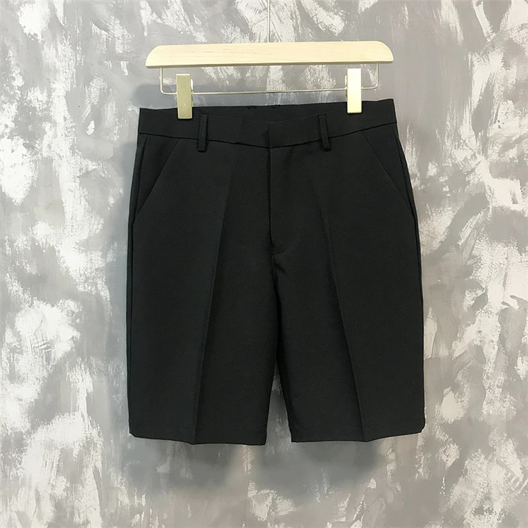 five-point pants mens summer trend casual 5 points mid pants wild youth loose white suit shorts bermuda masculina 240603
