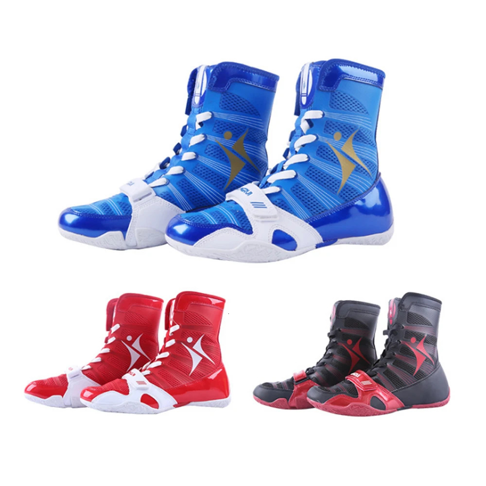 KANGRUI Big Size 45 High Top Professional Boxing Sneakers Comfortable Flighting Footwears Anti Slip Mens Shoes 240520