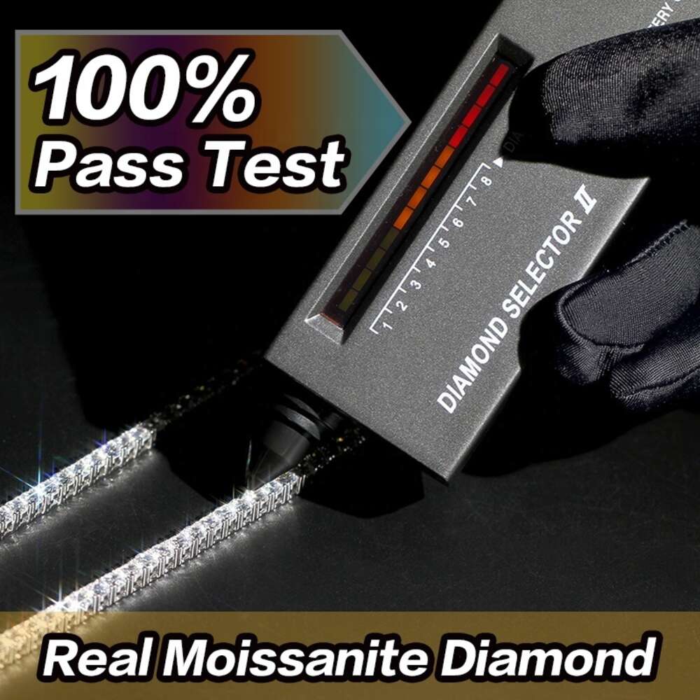 Tennis Chain moissanite chain Pass Diamond Test 2MM 3MM 4MM 5MM 6.5MM S925 Silver Moissanite Chain Women Men Necklace Moissanite