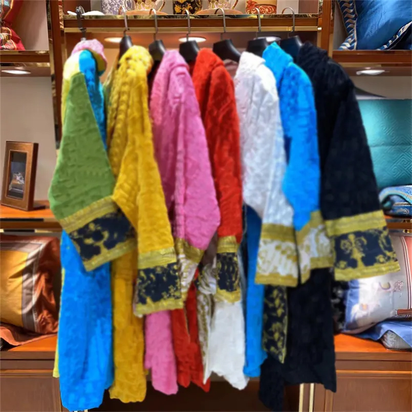 bathrobe 10 colors 100% cotton Top quality women men Bath Robe European and American style Supplies F M L XL XXL 3XL 4XL