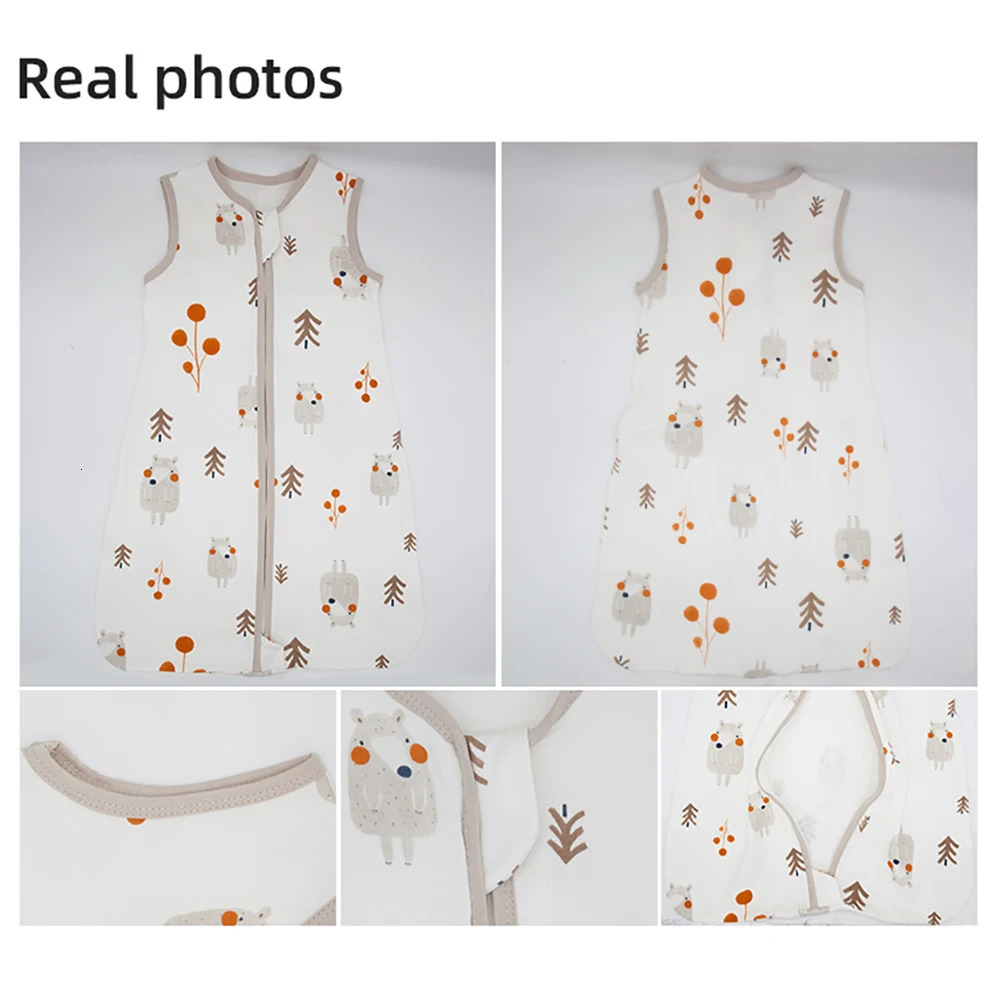 Baby Sleeping Bag Summer Thin Baby Sleeping Bag Childrens Pajamas Anti Kick Blanket 3-18 Months Starry Sky Cartoon Printing 100% Pure Cotton 240601