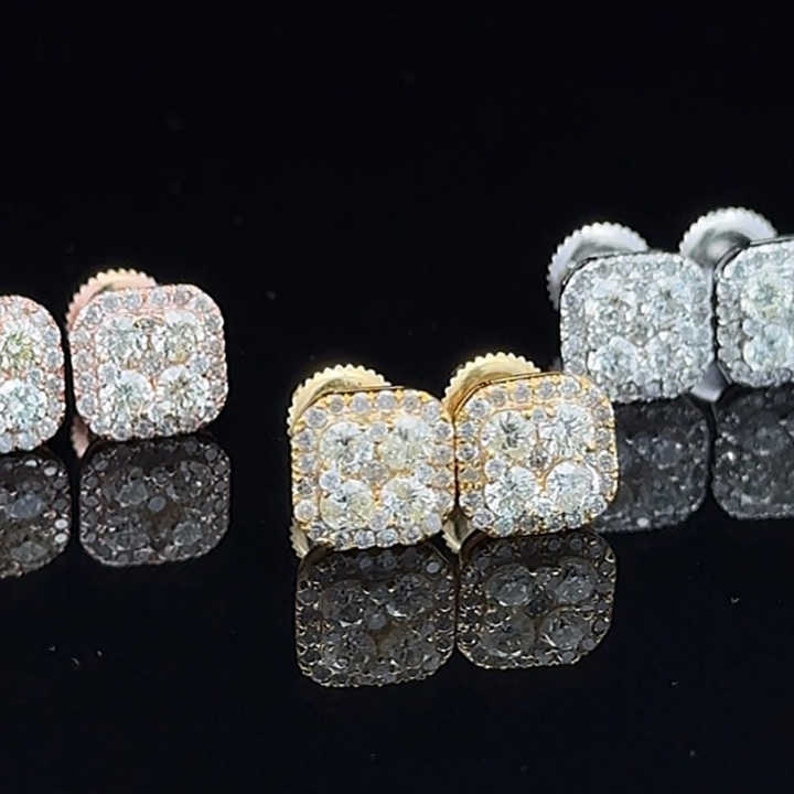 Fine Jewelry Earring Sterg Sier Fashion Different Shapes Vvs Moissanite Dia Stud Earrings