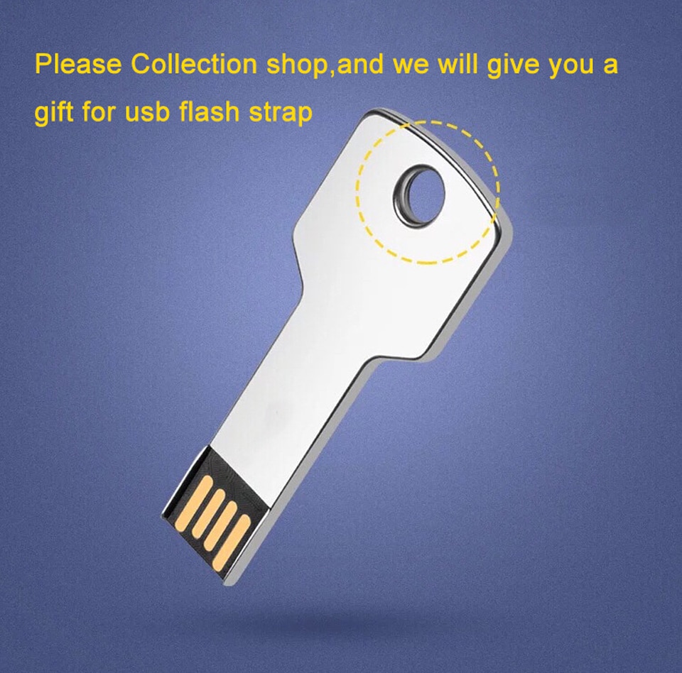 Pen Drive Colorful Metal Key Shape Usb Flash Drive 4GB 8GB 16GB 32GB 64GB 128GB Waterproof Memory Stick Pendrive U Disk