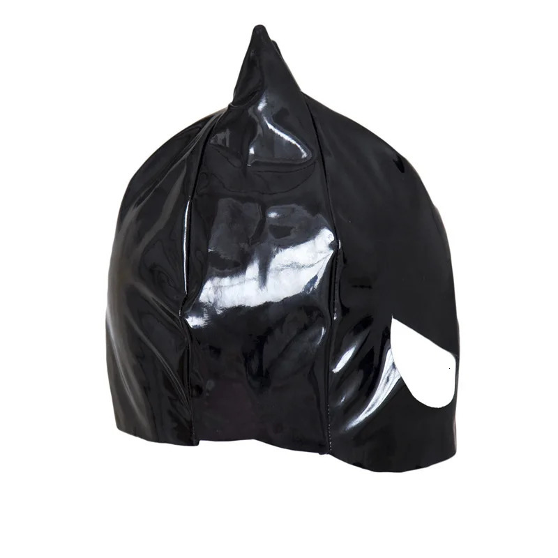Sexy Masks Black Fetish Slave Latex patent leather BDSM Bondage Restraints Sex Toys for Cat Women Masks exotic accessories 240603