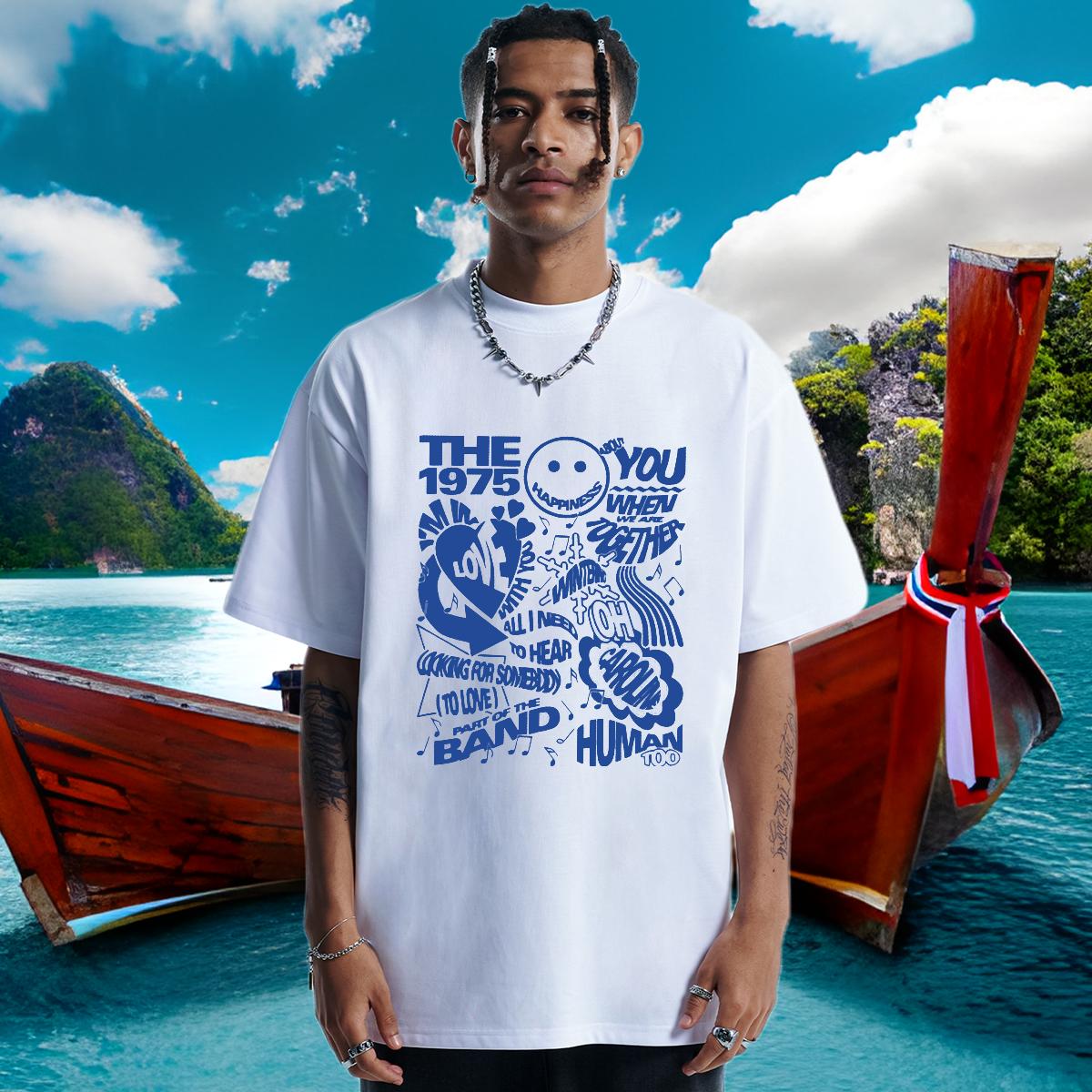 Unisex T-Shirts Daily Wear Round Neck Short Sleeve Men Tops Tees 2024 DIY Custom Cartoon Tee Shirt